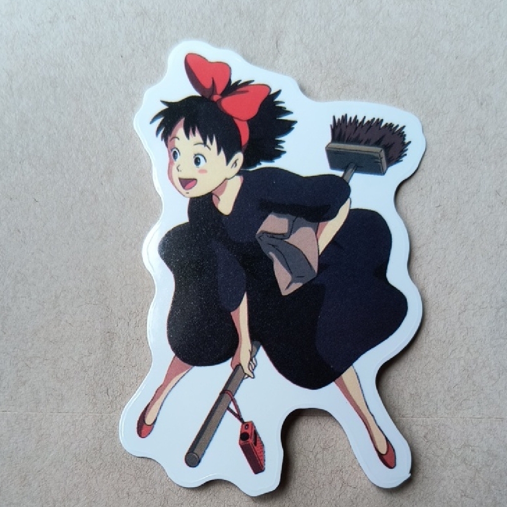 Kiki's Delivery Service Sticker - Black Dress with Red Bow Studio Ghibli
